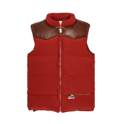 Chaleco Tosca Rojo Piel Marron Oscura