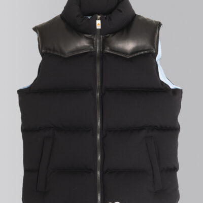 Chaleco Tosca Negro Piel Kiss Celeste