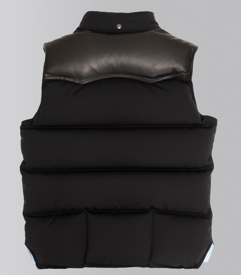Chaleco Tosca Negro Piel Kiss Celeste - Imagen 2